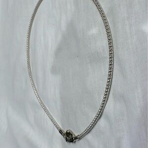 Pandora snake necklace 17.7” with heart clasp